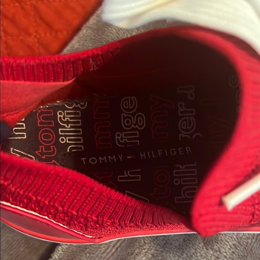 Tommy Hilfiger Red Tweggsie Sneakers with White Accents - Picture 2 of 6